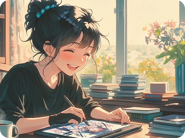 絵を描く女の子