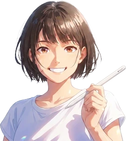 ペンを持つ女性